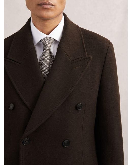 Reiss Natural Wool-Blend Double-Breasted Overcoat for men