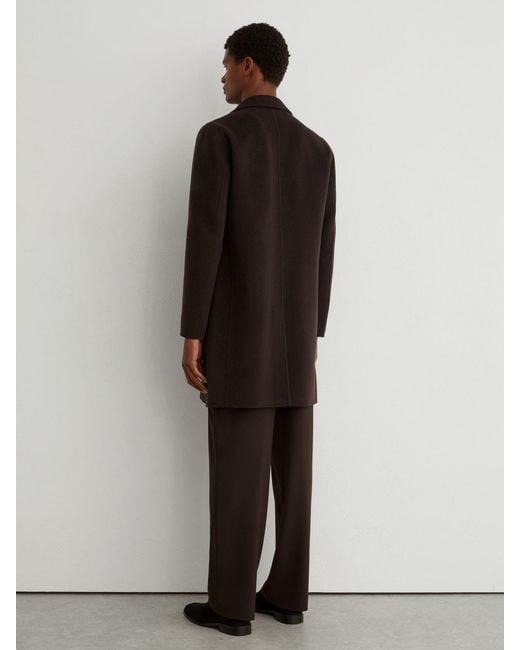 Reiss Black Wool-Blend Single-Breasted Epsom Coat for men