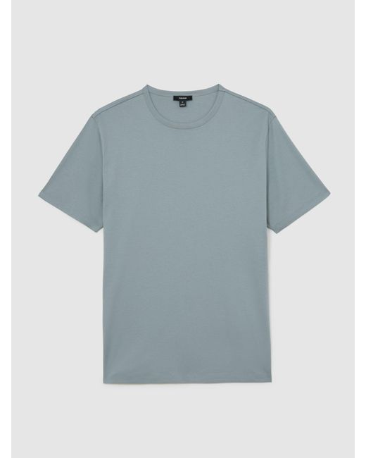Reiss Gray Mercerised-Cotton Crew-Neck T-Shirt for men