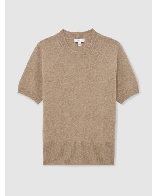 Reiss Blue Cashmere Crew Neck T-Shirt