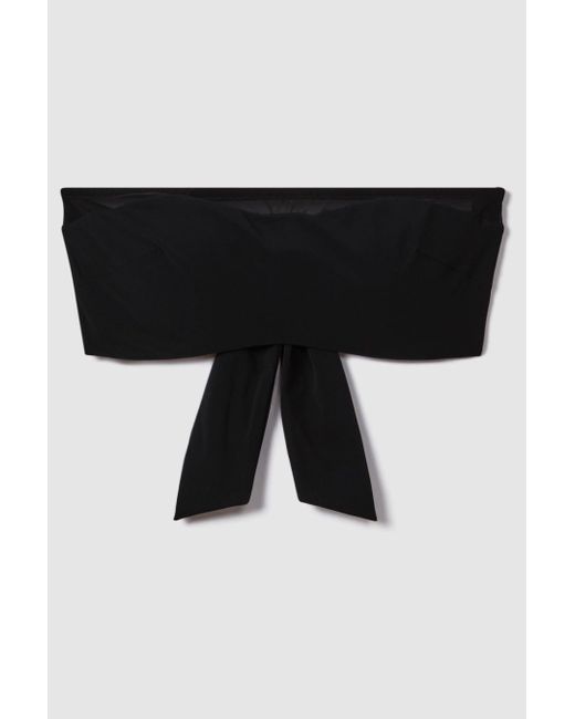 Reiss Brown Jemma - Black Strapless Underwire Mesh Bikini Top