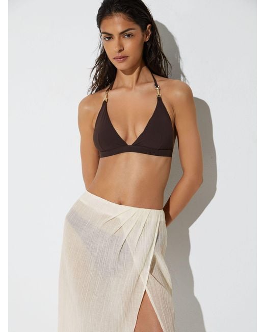 Reiss White Cotton-Blend Gauze Wrap Beach Skirt