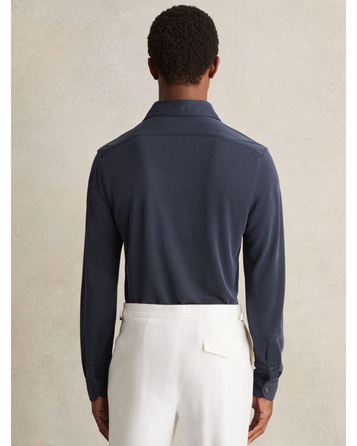 Reiss Blue Blend Cutaway-Collar Shirt Regular-Fit for men