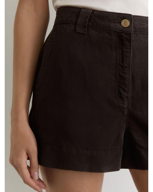 Reiss Blue Lyocell-Linen Shorts