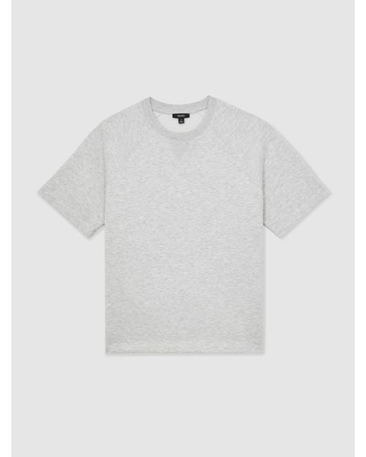 Reiss White Cotton-Blend Oversize Raglan T-Shirt for men