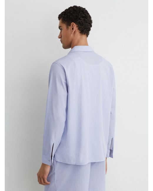 Reiss White Pinstripe Regular-Fit Long-Sleeve Shirt With Cotton for men