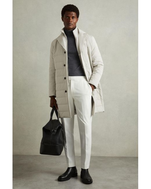 Reiss Longline Quilted Shell Coat With Inner Gilet for Men Lyst