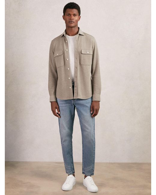 Reiss Natural Textured Twin Pocket Cotton Blend Overshirt for men