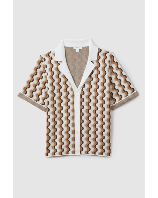 Reiss Natural Nessa - Rust/white Polo Shirt