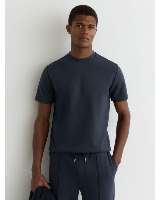 Reiss Blue Premium-Interlock Modern-Fit T-Shirt for men