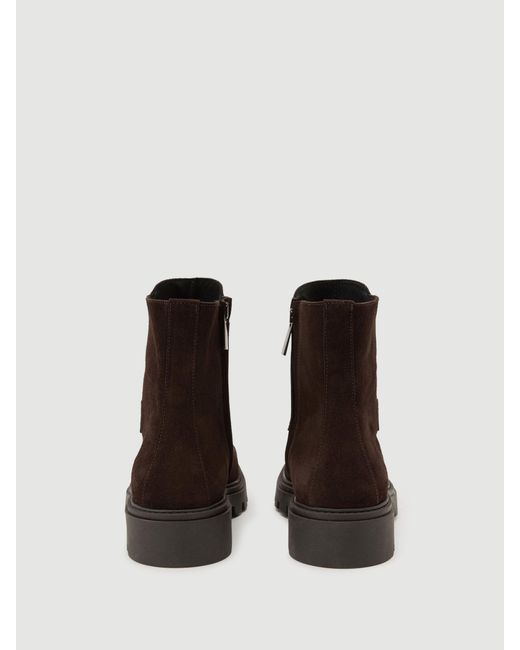 Reiss Brown Talia - Chocolate Suede Loafer Ankle Boots, Us 10 (uk 8)