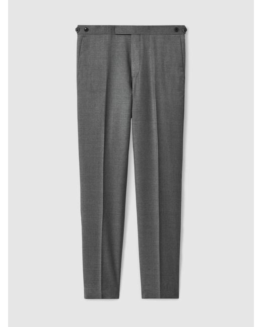 Reiss Gray Slim-Fit Wool Suit Trousers for men