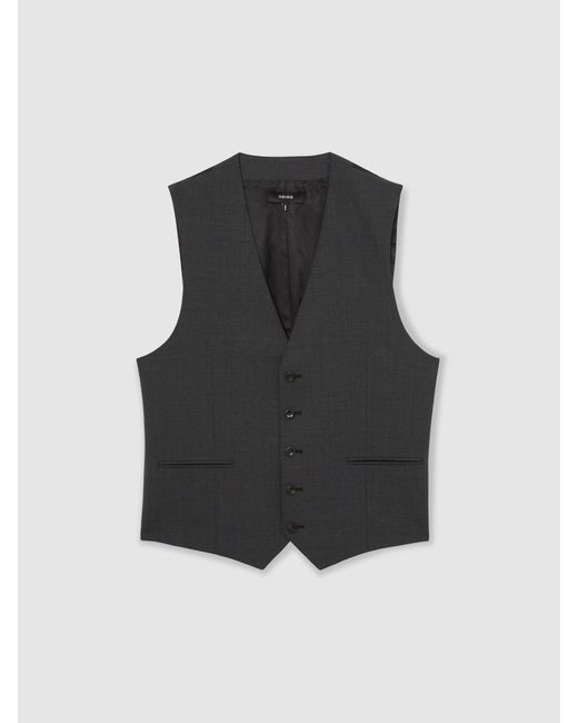 Reiss Black Promise - Grey Wool-blend Slim-fit Waistcoat, 40 R for men