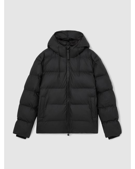 Rains Black Alta Short Jacket for men