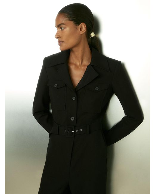 Reiss Black Ray Jumpsuit Plain