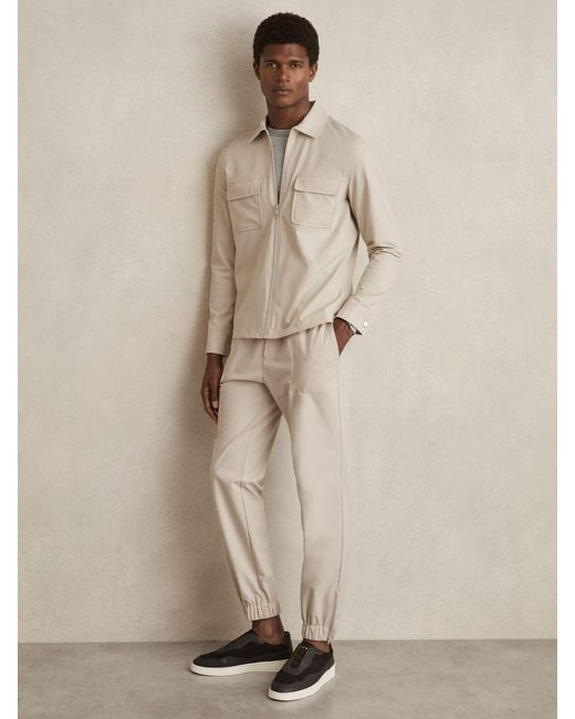 Reiss Natural Trouser - Stone Climb Stretch-nylon Cuff Trousers, 34 for men