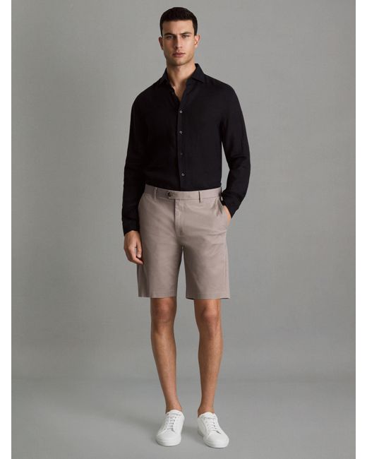 Reiss Gray Wicket - Mushroom Wicket Modern Fit Chino Shorts for men
