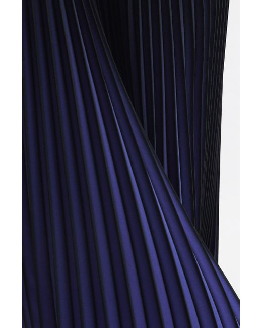 Reiss Blue Marlie - Purple Ombre Pleated Midi Skirt