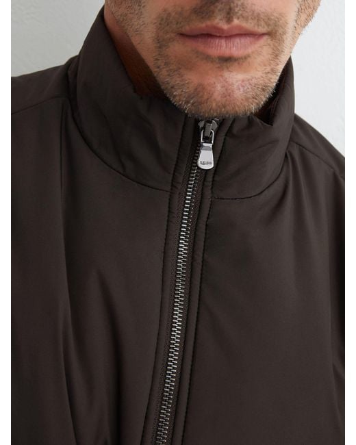 Reiss Blue Technical Padded Zip-Through Gilet for men