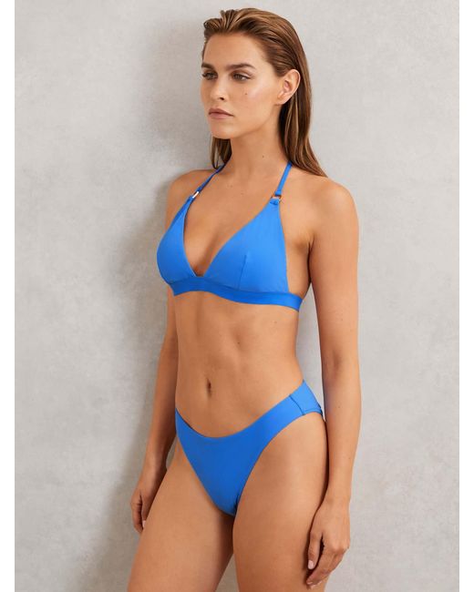 Reiss Blue High Cut Bikini Bottoms