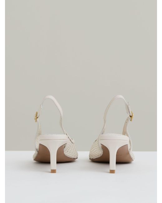 Reiss Natural Mesh Slingback Heels