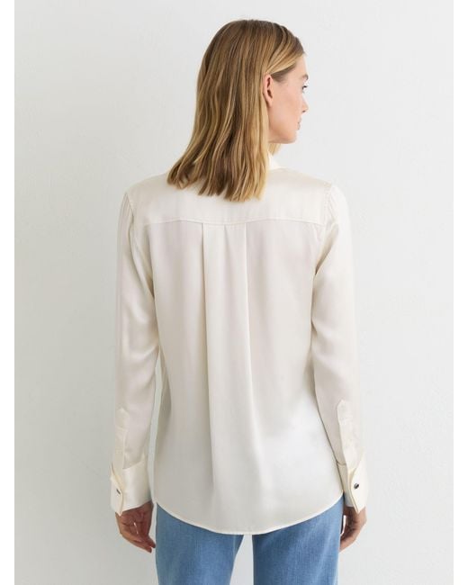 Reiss Natural Silk-Satin Concealed-Placket Shirt