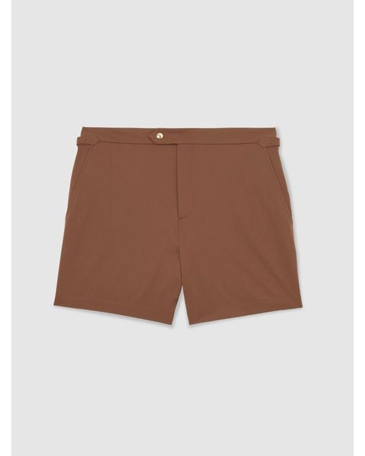 Reiss Black Sun - Mahogany Brown Side-adjuster Swim Shorts, Xxl for men