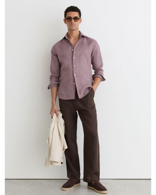 Reiss Multicolor Ruban - Mauve Pink Shirt, Xs for men