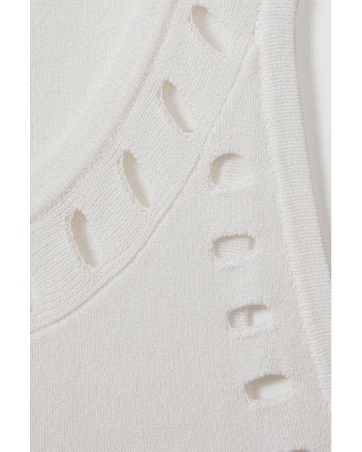 Reiss Natural Cammi - Ivory Fitted Cut-out Detail Vest, Xs