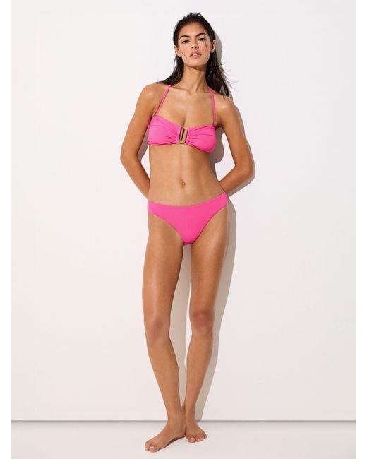 Reiss Pink Fixed-Side Bikini Bottoms