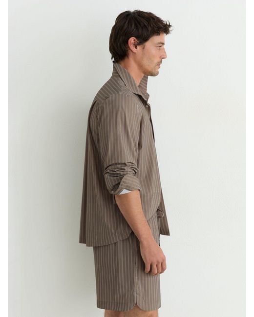 Reiss Brown Stripe Drawstring Shorts for men