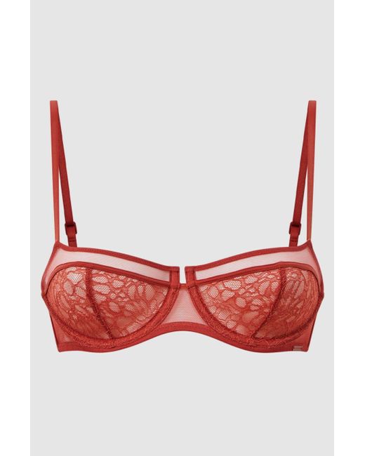 Calvin Klein Red Calvin Klein Balconette Bra Acrylic Lace Trim