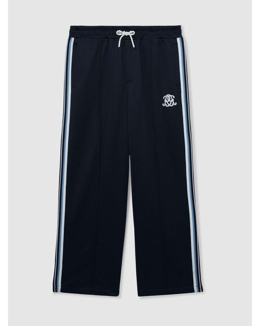 Reiss Black Lawson - Navy Monogram Tape-detail Relaxed Joggers, Xxl for men