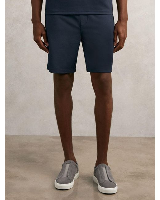 Reiss Blue Textured Drawstring Shorts for men