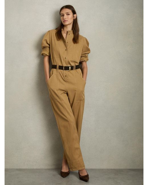 Reiss Natural Lyocell-Cotton Wide-Leg Jumpsuit