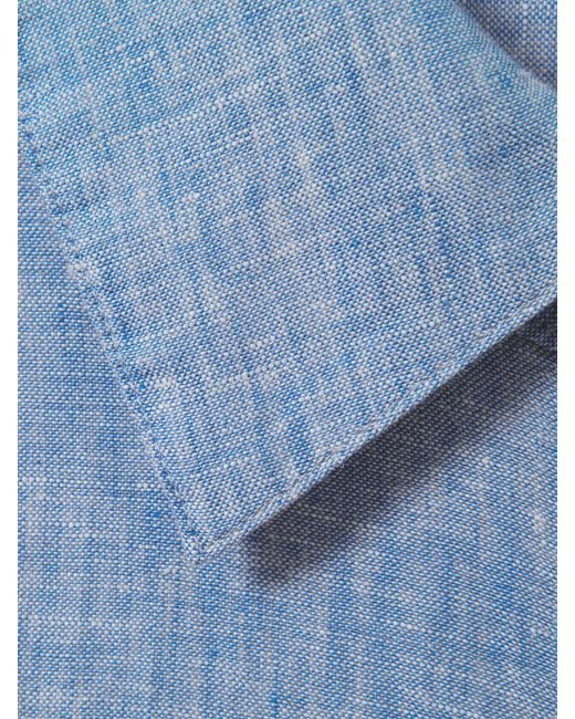 Reiss Belle - Blue Linen Button-through Shirt, Us 6