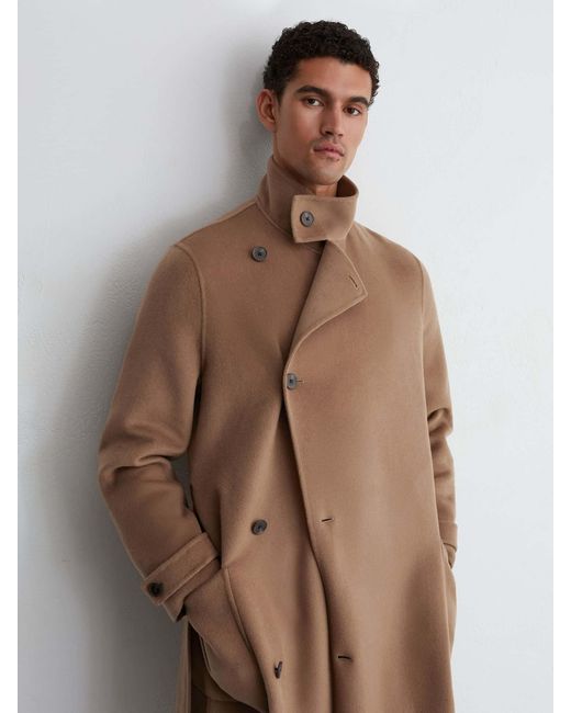 Reiss Natural Wool-Blend Blindseam Belted Overcoat for men