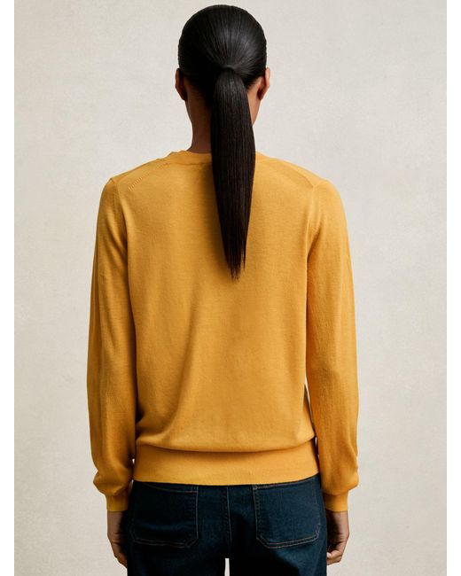 Reiss Blue Merino Wool Crew-Neck Jumper