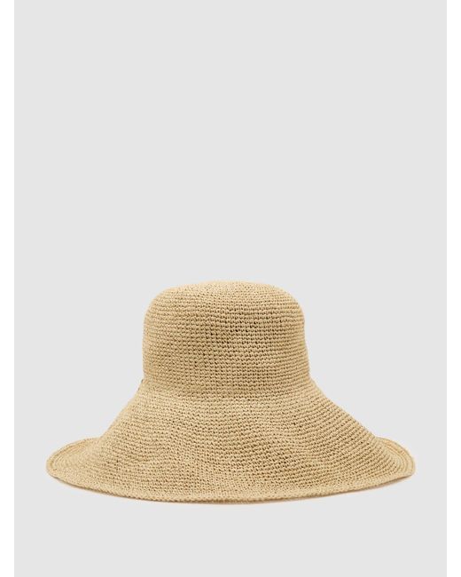 Reiss Natural Straw-Effect Beaded-Strap Hat, S & M