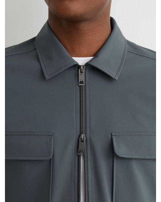 Reiss Ascend - Airforce Blue Technical Zip-through Overshirt, Xl for men