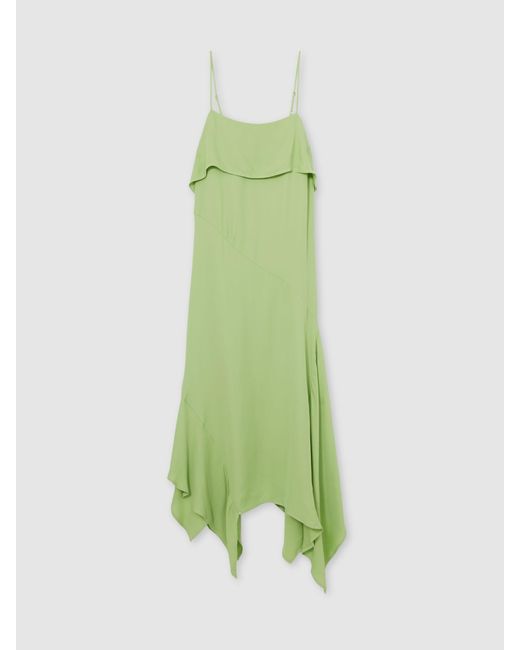 Reiss Green Ruffled Midi Dress