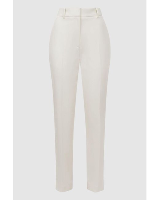 Reiss Mila - Off White Petite Slim Fit Wool Blend Suit Trousers