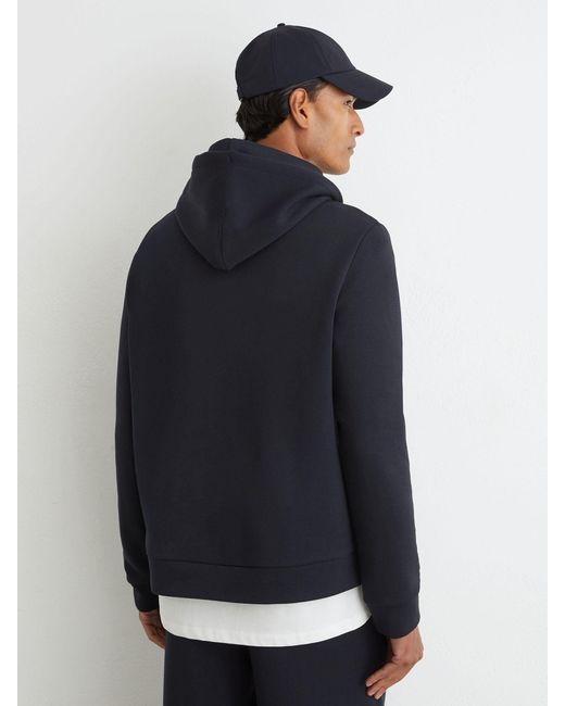 Reiss Blue Premium Interlock Hoodie for men