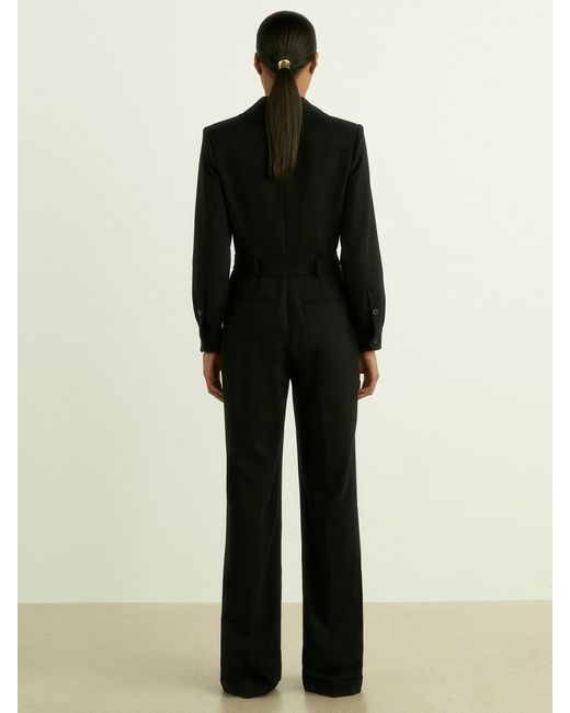 Reiss Black Ray Jumpsuit Plain