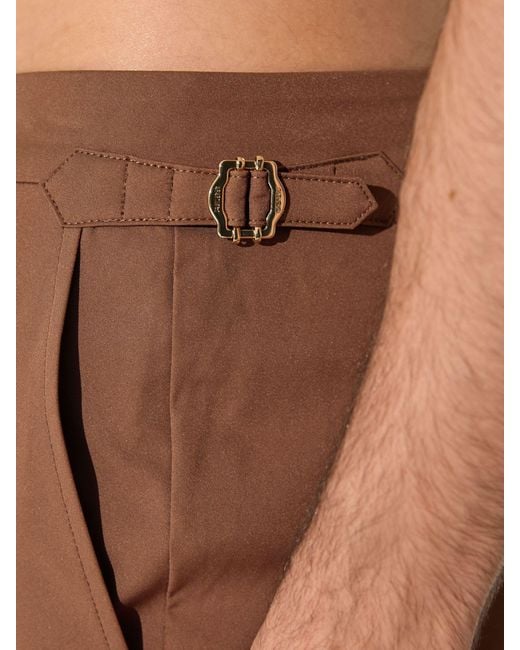 Reiss Black Sun - Mahogany Brown Side-adjuster Swim Shorts, Xxl for men