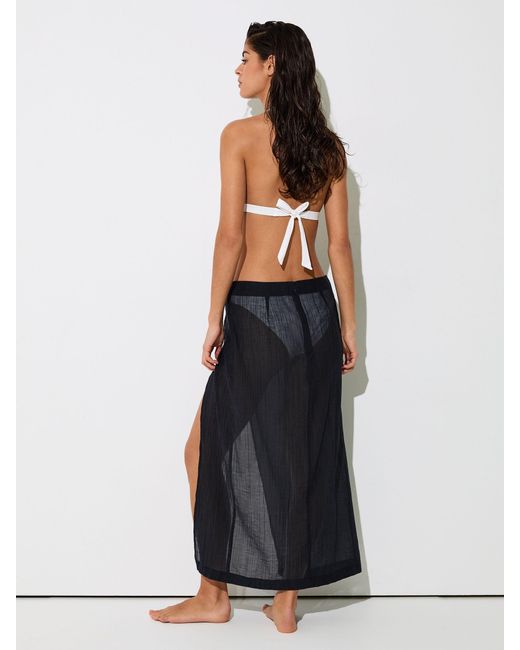 Reiss White Cotton-Blend Gauze Wrap Beach Skirt