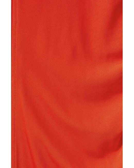 Reiss Red Kia - Orange Jersey Halter Neck Midi Dress