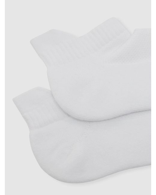 Reiss White Cotton-Blend Trainer Socks, S & M for men