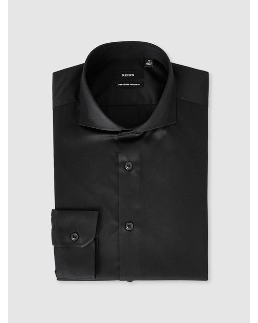 Reiss Black Storm Cotton-Twill Two-Fold-Fit Shirt for men