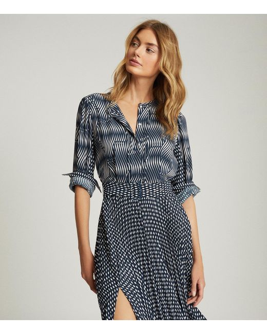 Reiss Synthetic Ina - Printed Midi 